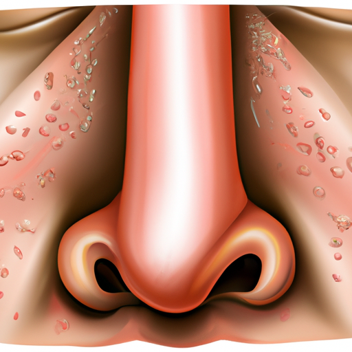 איור אנטומי מפורט של הסינוסים באף האדם.
