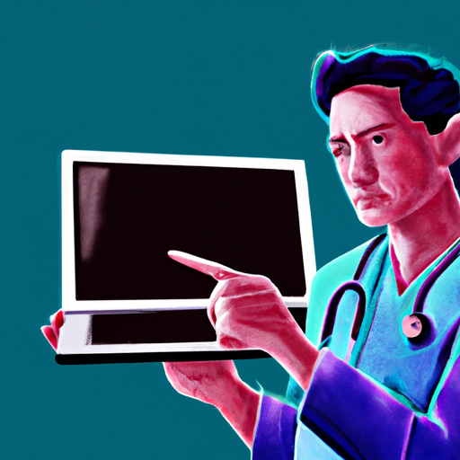 תמונה המציגה רופא באמצעות מחשב, המדגישה את החשיבות של נוכחות מקוונת.